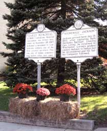 Historic markers at Hampshire County's courhouse in Romney.