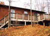 Just Far Enough Getaway: Fall view of the deck from behind the house 